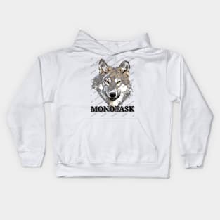 Wolf artwork by MONOTASK Kids Hoodie